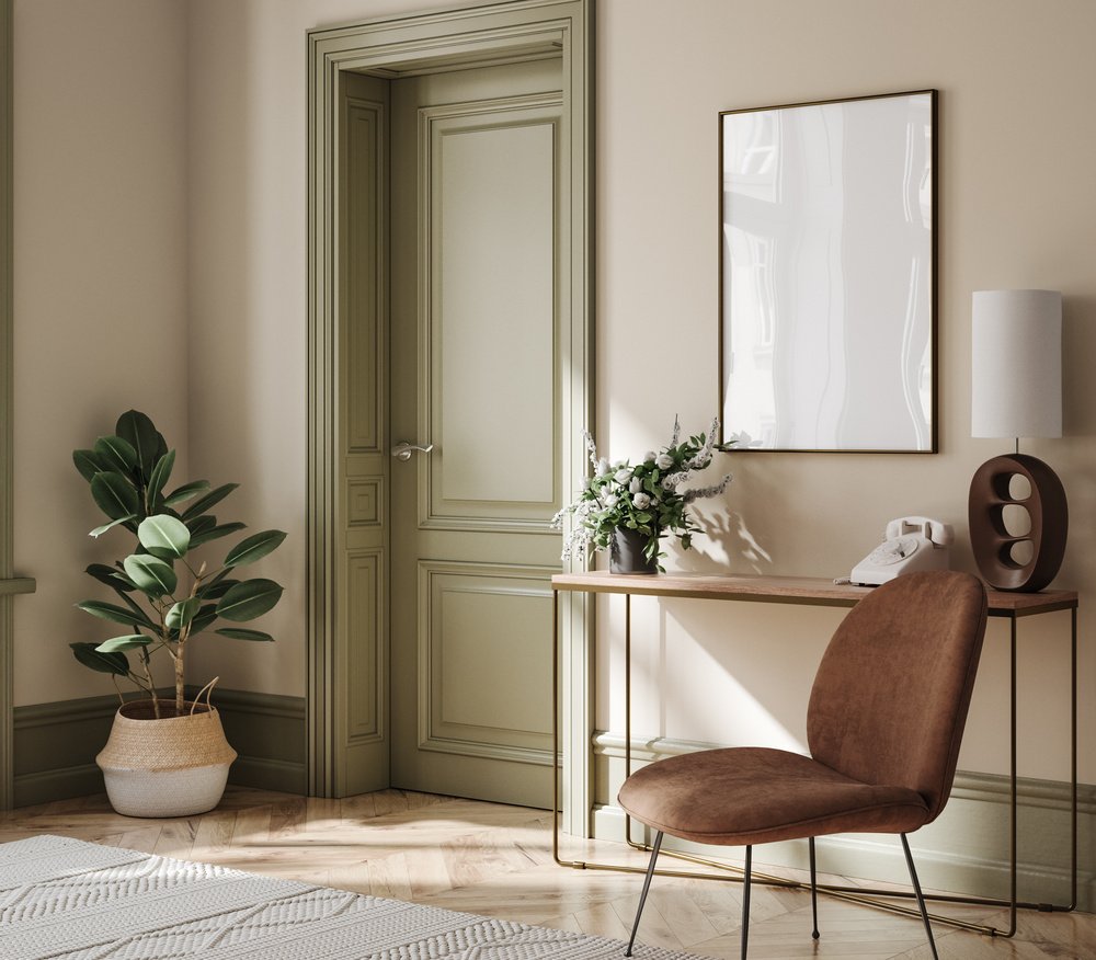 Lovely newly painted walls in a home